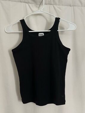 PINK Victoria's Secret Black Ribbed Tank Top